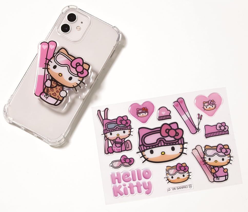 HELLO KITTY曬黑系列冬季造型手機支架＆貼紙